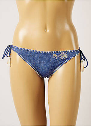 Bas de maillot de bain fermeture liens à nouer bikini bleu BANANA MOON femme