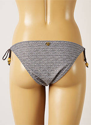 Bas de maillot de bain tissage texturé bikini gris BANANA MOON femme