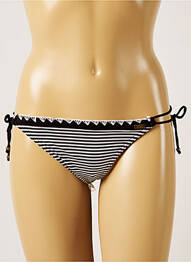 Bas de maillot de bain imprimé rayures bikini noir BANANA MOON femme
