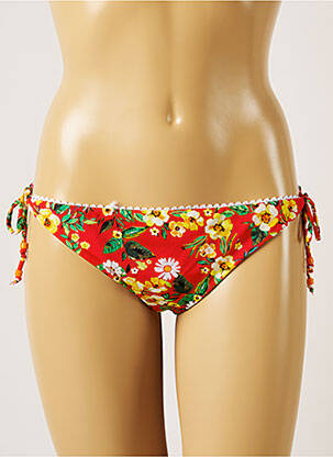 Bas de maillot de bain imprimé fleurs bikini rouge BANANA MOON femme