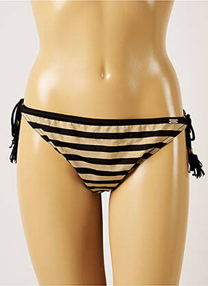 Bas de maillot de bain imprimé rayures bikini jaune BANANA MOON femme