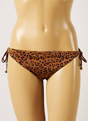 Bas de maillot de bain micro fibres bikini marron BANANA MOON femme