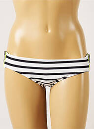 Bas de maillot de bain imprimé rayures culotte blanc BANANA MOON femme