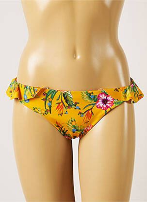 Bas de maillot de bain imprimé tie and dye culotte jaune BANANA MOON femme