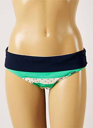 Bas de maillot de bain effet matière satinée culotte vert BANANA MOON femme