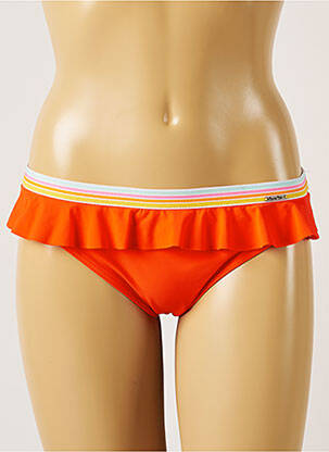 Bas de maillot de bain effet matière satinée culotte orange BANANA MOON femme