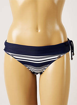 Bas de maillot de bain imprimé rayures culotte bleu BANANA MOON femme