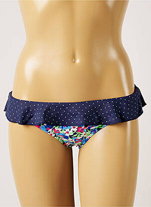 Bas de maillot de bain imprimé fleurs culotte bleu BANANA MOON femme