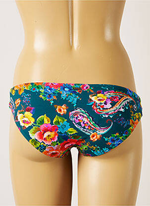 Bas de maillot de bain imprimé fleurs culotte bleu LIVIA femme