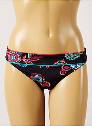 Bas de maillot de bain imprimé fantaisie culotte noir LIVIA femme