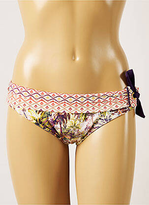Bas de maillot de bain imprimé tie and dye culotte beige LIVIA femme
