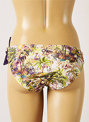 Bas de maillot de bain imprimé tie and dye culotte beige LIVIA femme