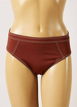 Bas de maillot de bain effet matière satinée culotte marron LIVIA femme