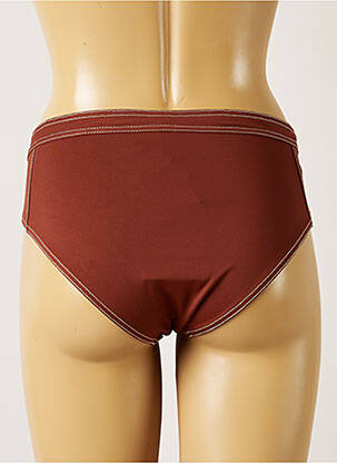 Bas de maillot de bain effet matière satinée culotte marron LIVIA femme