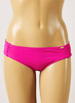 Bas de maillot de bain effet matière satinée culotte rose LIVIA femme
