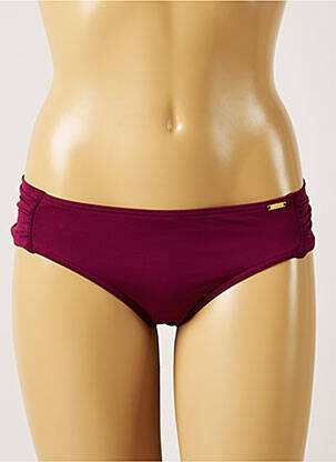 Bas de maillot de bain effet matière satinée culotte violet LIVIA femme