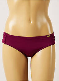 Bas de maillot de bain effet matière satinée culotte violet LIVIA femme