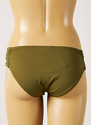 Bas de maillot de bain effet matière satinée culotte vert LIVIA femme