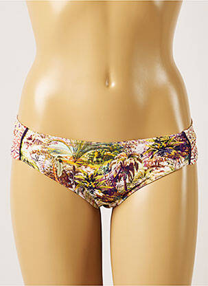 Bas de maillot de bain imprimé tie and dye culotte beige LIVIA femme