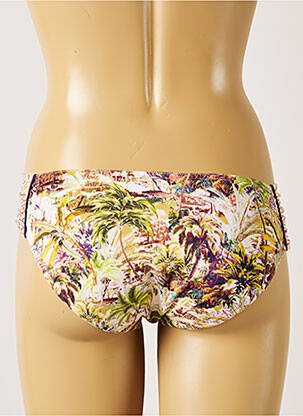 Bas de maillot de bain imprimé tie and dye culotte beige LIVIA femme