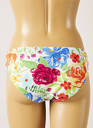 Bas de maillot de bain imprimé fleurs culotte blanc LIVIA femme