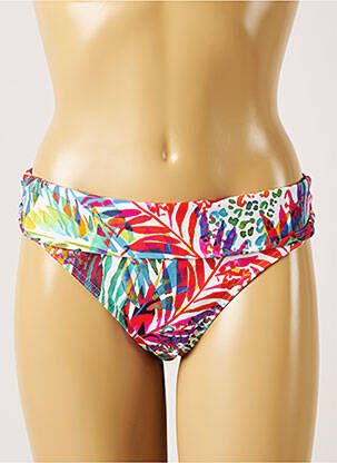 Bas de maillot de bain imprimé tie and dye culotte rouge LIVIA femme
