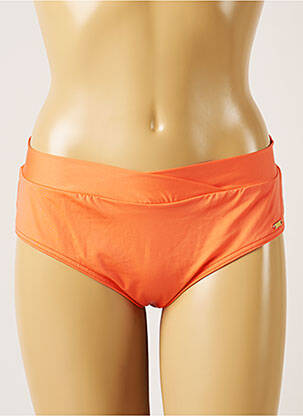 Bas de maillot de bain effet matière satinée culotte orange LIVIA femme