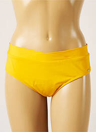 Bas de maillot de bain effet matière satinée culotte jaune LIVIA femme