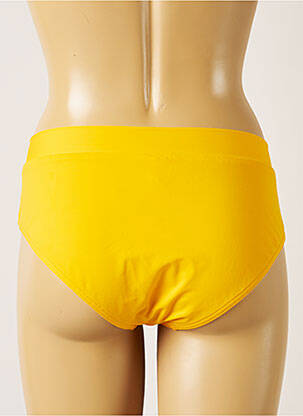 Bas de maillot de bain effet matière satinée culotte jaune LIVIA femme