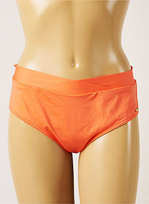 Bas de maillot de bain effet matière satinée culotte orange LIVIA femme