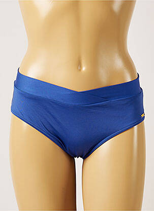 Bas de maillot de bain effet matière satinée culotte bleu LIVIA femme
