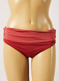 Bas de maillot de bain effet matière satinée culotte marron LIVIA femme