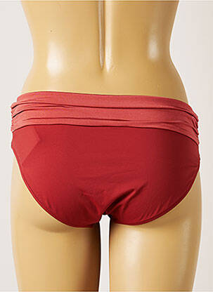 Bas de maillot de bain effet matière satinée culotte marron LIVIA femme