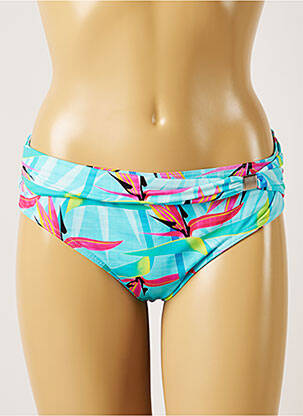 Bas de maillot de bain imprimé fantaisie culotte bleu LIVIA femme