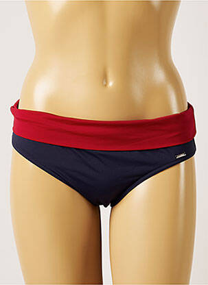 Bas de maillot de bain effet matière satinée culotte bleu LIVIA femme
