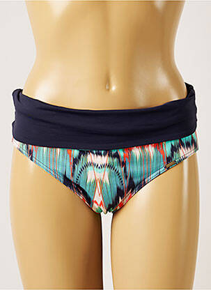 Bas de maillot de bain imprimé fantaisie culotte bleu LIVIA femme
