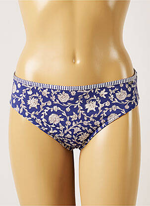 Bas de maillot de bain imprimé fleurs culotte bleu LIVIA femme