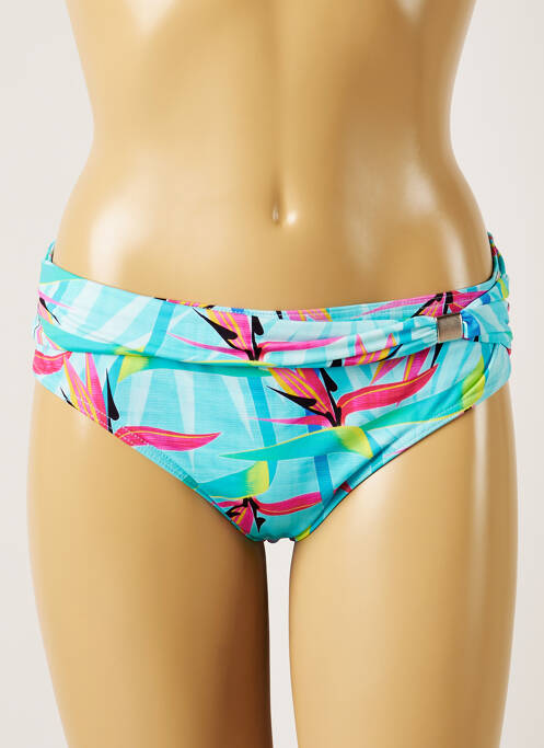 Bas de maillot de bain imprimé fantaisie culotte bleu LIVIA femme