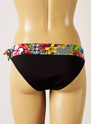 Bas de maillot de bain imprimé fleurs culotte noir LIVIA femme