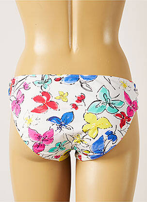 Bas de maillot de bain imprimé fleurs culotte blanc LIVIA femme