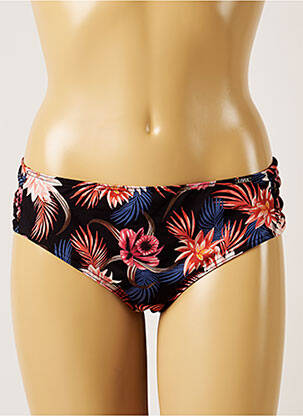 Bas de maillot de bain imprimé fleurs culotte noir LIVIA femme