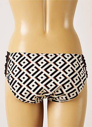 Bas de maillot de bain imprimé fantaisie culotte beige LIVIA femme