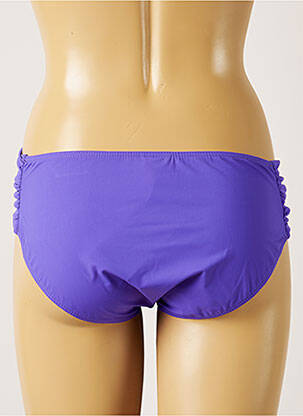 Bas de maillot de bain effet matière satinée culotte violet LIVIA femme