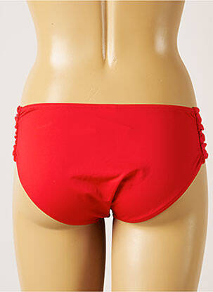 Bas de maillot de bain effet matière satinée culotte rouge LIVIA femme