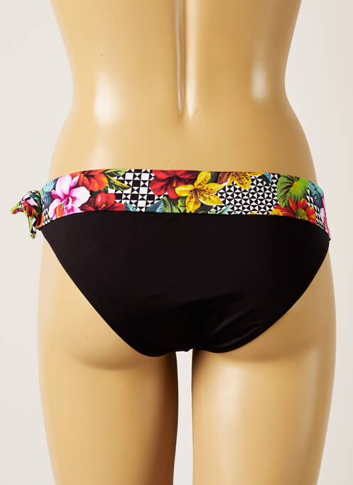 Bas de maillot de bain imprimé fleurs culotte noir LIVIA femme