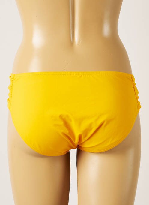 Bas de maillot de bain effet matière satinée culotte jaune LIVIA femme