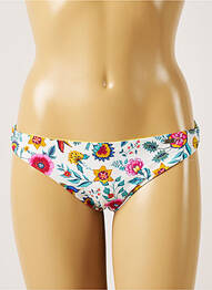Bas de maillot de bain imprimé fleurs culotte blanc BANANA MOON femme