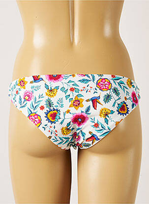 Bas de maillot de bain imprimé fleurs culotte blanc BANANA MOON femme