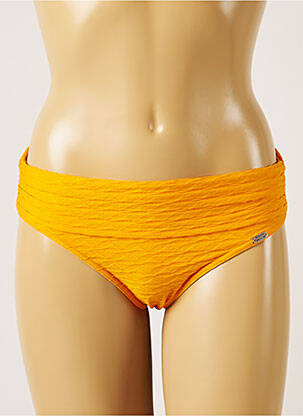 Bas de maillot de bain effet matière satinée culotte jaune BANANA MOON femme