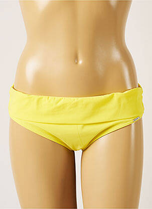 Bas de maillot de bain effet matière satinée culotte jaune BANANA MOON femme